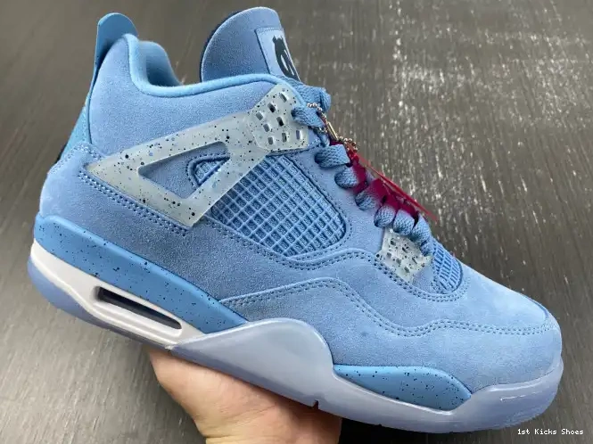 1st Kicks Shoes Jordan UNC Retro 4 (PE) HO12MNJDLS247 0603